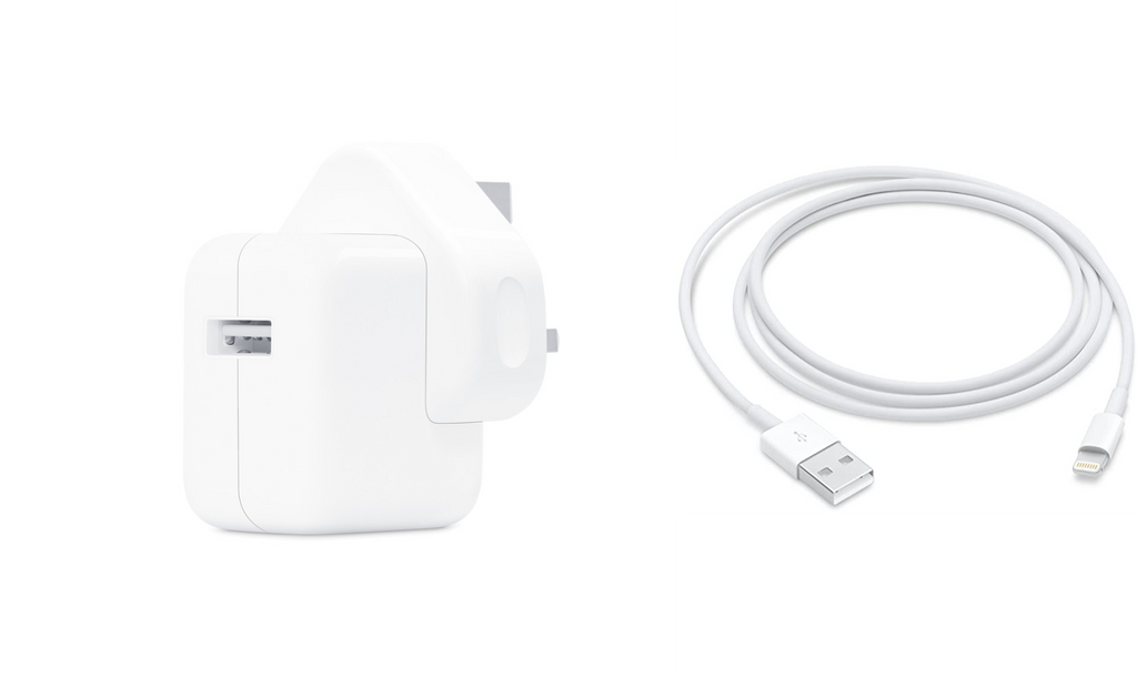 Official Apple iPad Mains Plug Charger + Lightning Data Sync Cable 2m